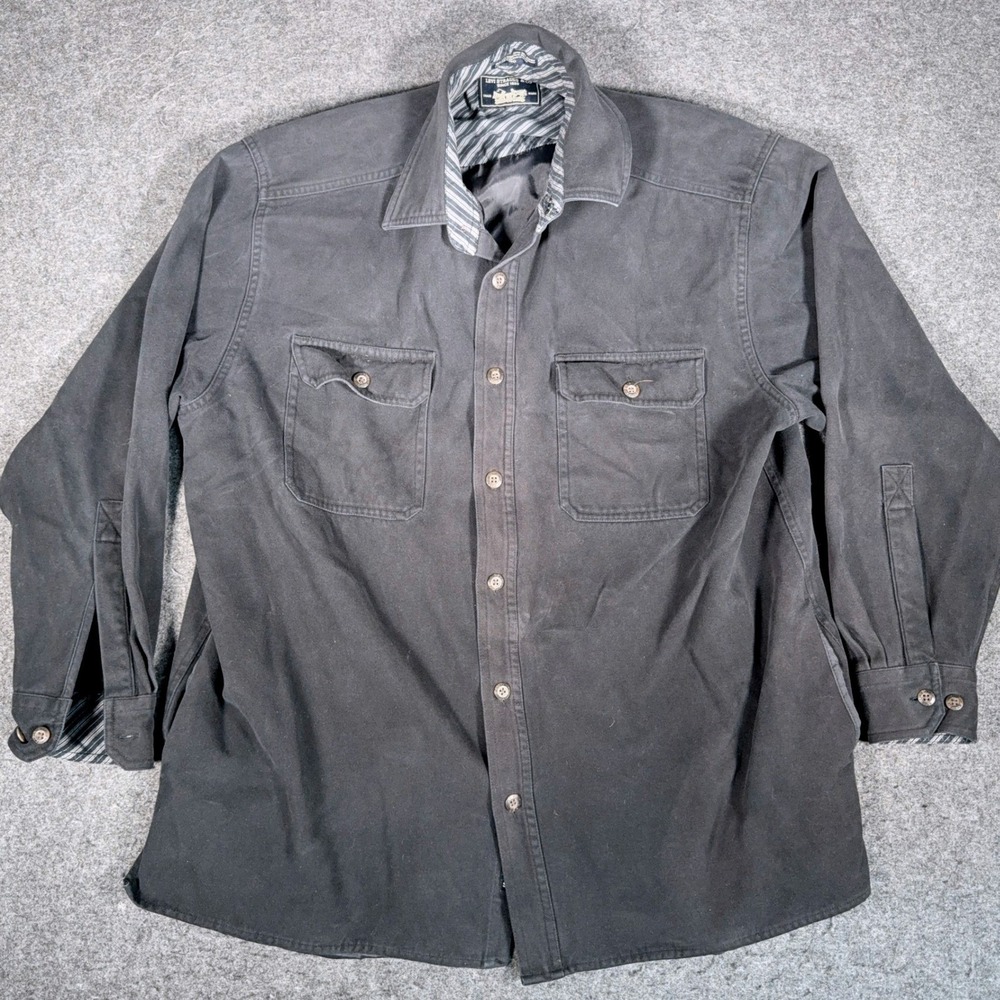 Levi's Shacket Black Cotton Jacket Mens Large Button Front Lined Casual Workwear